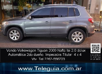 Teleguia Vendo Volkswagen Tiguan Modelo 2009 Segundo dueño, 155mil kmts Nafta 2.0 4x4 Exc.estado Tel.2262-556703