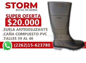 Teleguia BOtas de goma STORM oferta especial!! todos los talles a $20.000 Tel.2262-623780