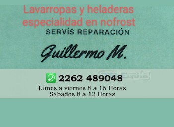 Teleguia Reparacion de heladeras - especialidad nofrost - Guillermo M Tel.2262-489048